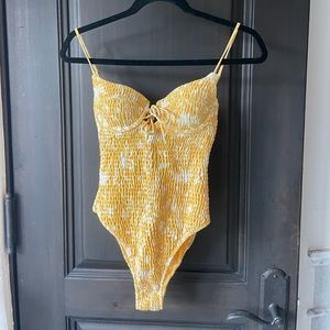 TRIANGL ruched yellow one piece XXS